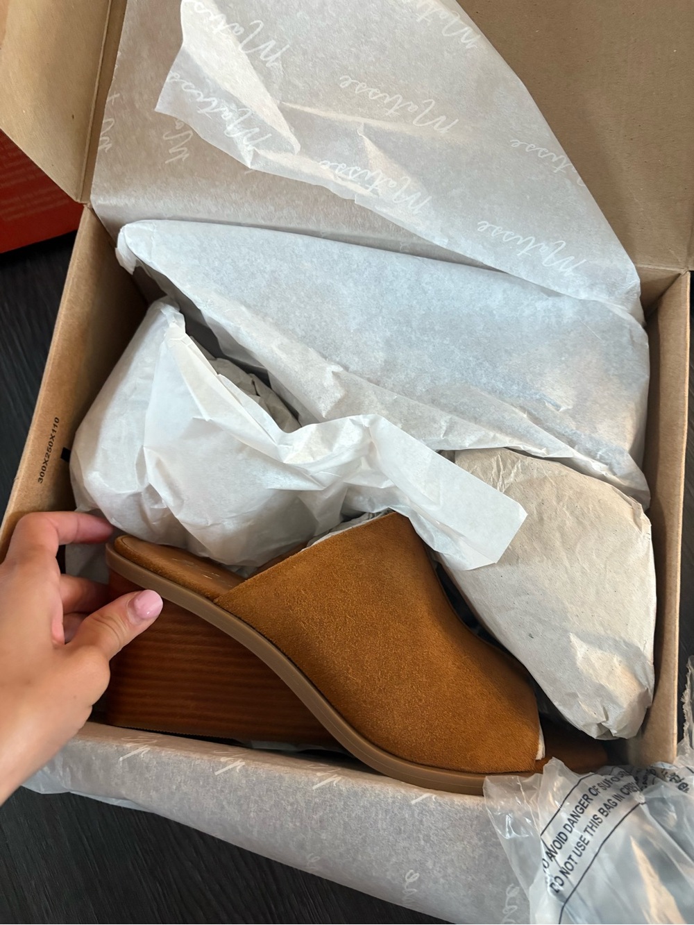 Anthropologie Matisse Suede Open-Toe Mule in Cognac 9 NEW IN BOX - Picture 8 of 9